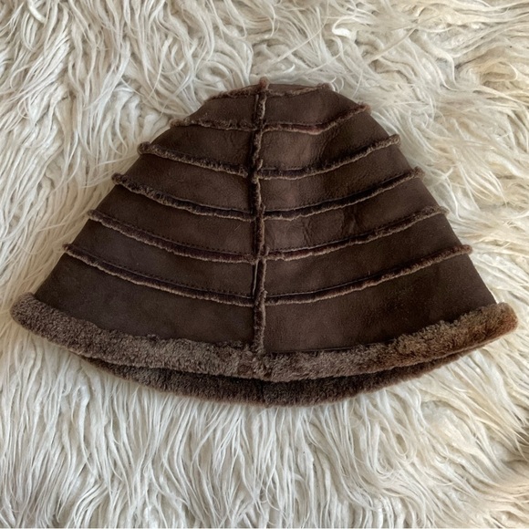 Stupp Furs Brown Sheepskin Fur Shearling Striped Hat EUC One Size main image 7
